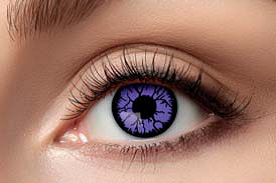 Lila Halloweenlinser Purple Monster med mörkt mönster