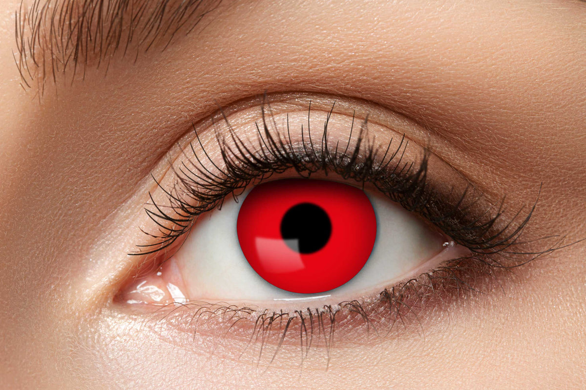 Röda Halloweenlinser Red Devil