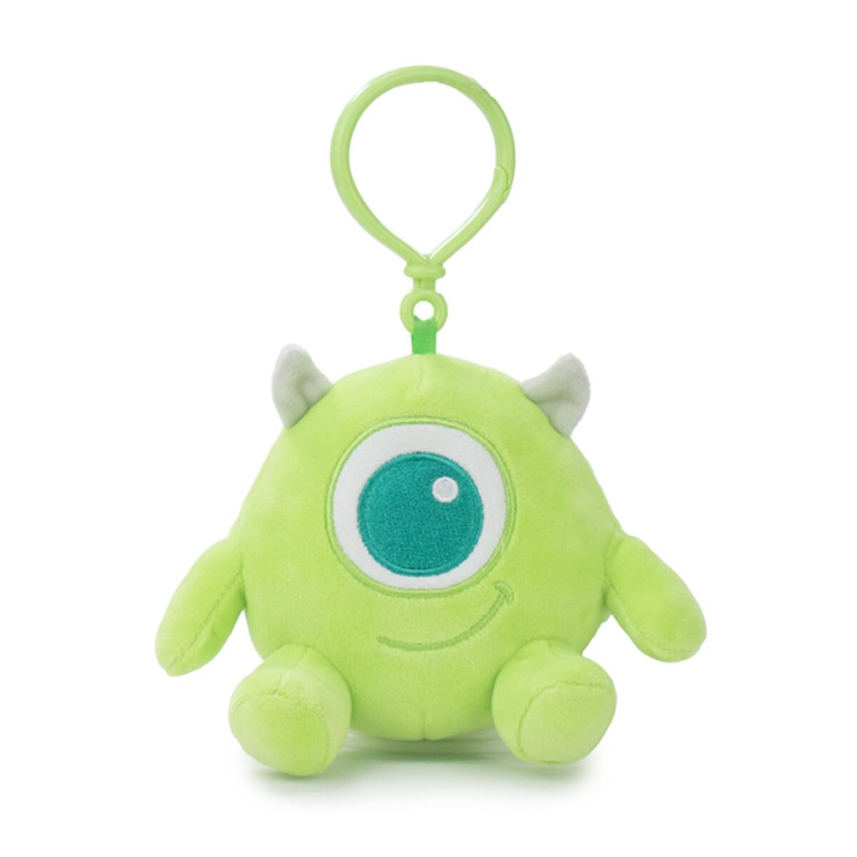 Hängande Mike Wazowski leksak som visar hela fästanordningen och framsidan av karaktären.