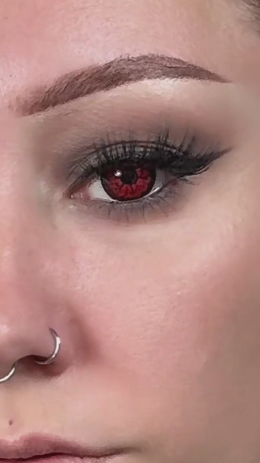 Röda Halloweenlinser Metatron 1 vecka